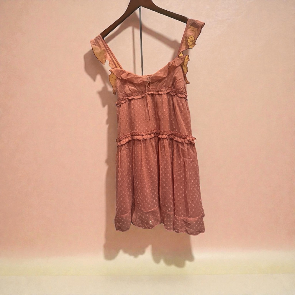 Patrons of Peace Rose Pink Ruffle Tiered Mini Dress - Picture 2 of 5